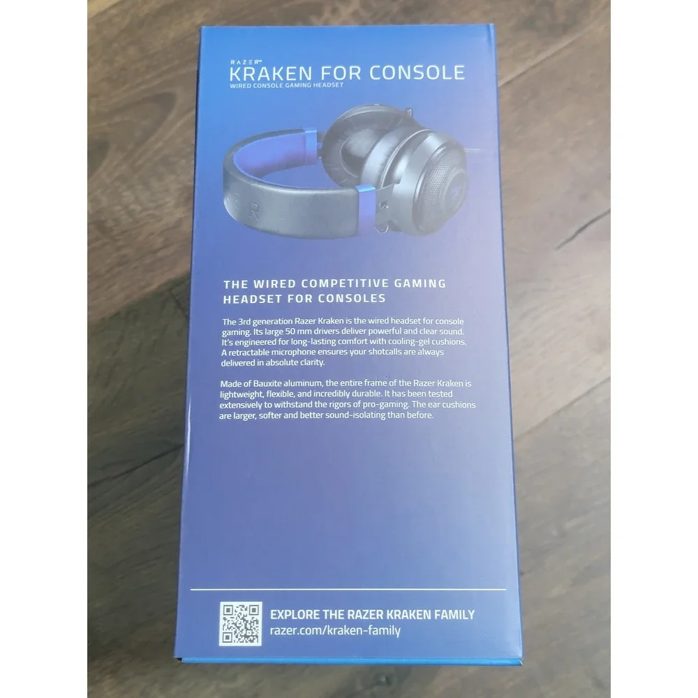Razer Kraken for Console Wired Gaming Headset PS5 Xbox Switch PC Black‎ Blue